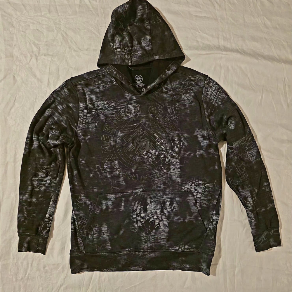 American Fighter Black and Gray Hoodie